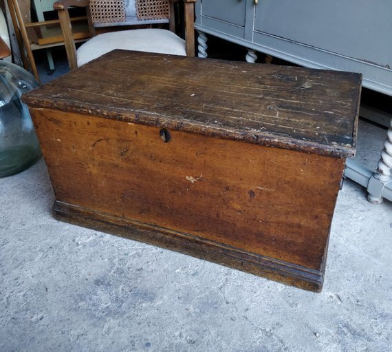 vintage wooden toy box