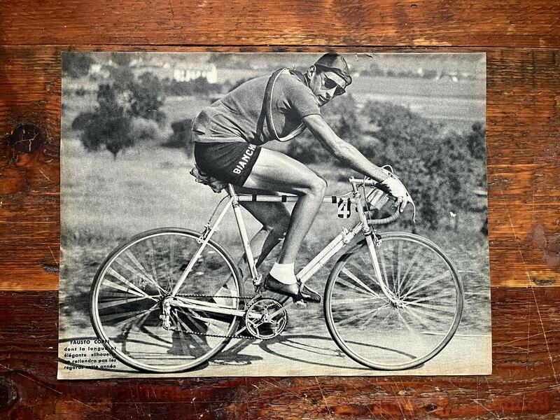 1950 Fausto Coppi / Bianchi Original Vintage Cycling Print | Vinterior