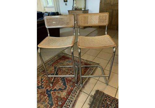 A Pair Of Vintage Marcel Breuer Style High Stools