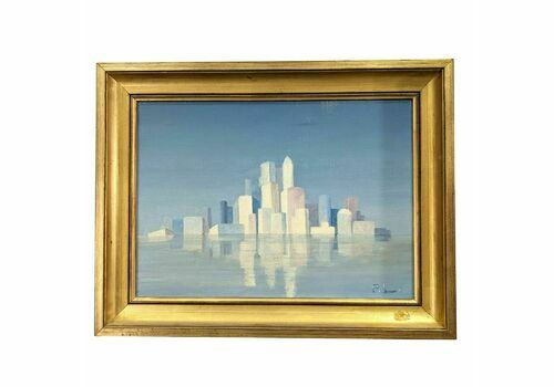 Abstract Cubist Skyline Canvas By Philippe Lazare