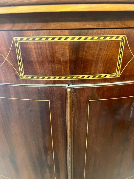 George III Mahogany And Inlaid Hanging Corner Cabinet Cupboard photo furniture