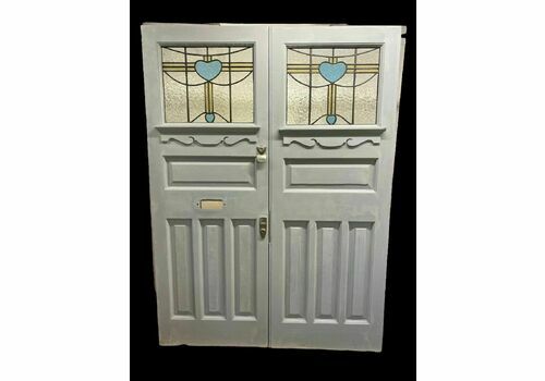 Art Deco Stained Glass Front Doors Antique Period Reclaimed Old Banham Locks