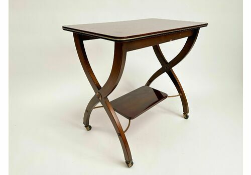 Vintage Mid Century Side Table On Wheels, Midcentury Modern, Serving Trolley