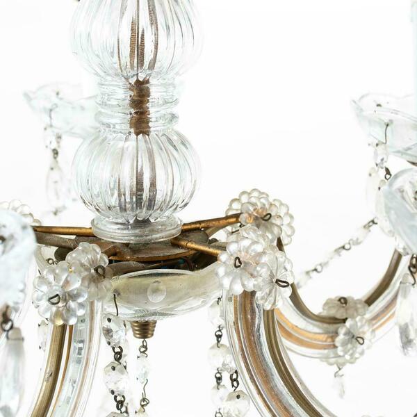 Antique Crystal Ceiling Lamp Pendant Venetian Style Hollywood Regency Chandelier photo furniture