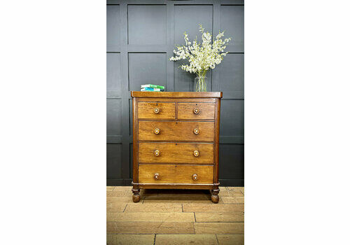 Antique Victorian Chest Of Drawers / Bedroom Storage / Mahogany Drawers