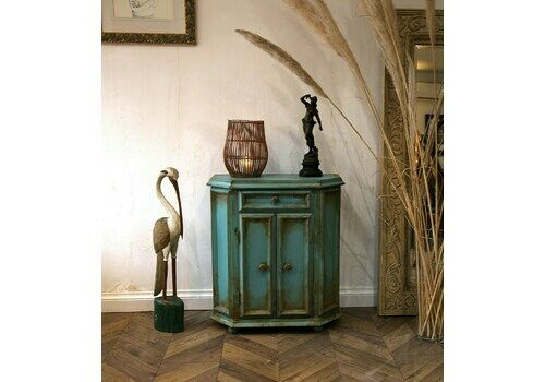 Beautiful Blue And Rusted Hall Cabinet