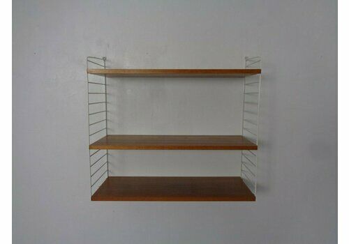 Swedish Teak And Metal Wall Unit By Kajsa And Nils Nisse Strinning For String, 1950s