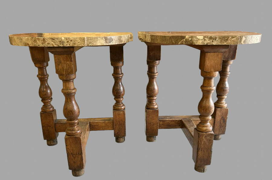 A Pair Of Attractive Marble Topped Console Side Tables photo furniture