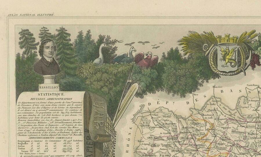 The Illustrated Map Of The Var Department From The Atlas National ...