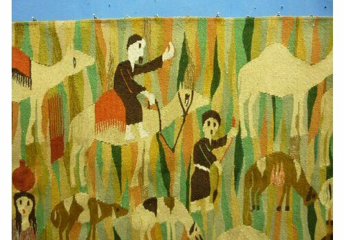 Oriental Mid Century Wall Hanging, 1950s