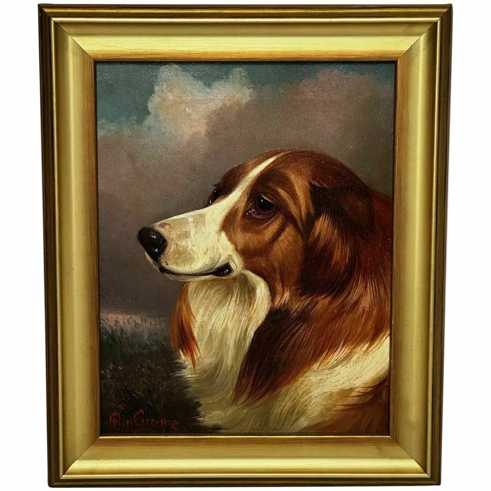 Victorian Scottish Rough Collie Dog In Moors Oil Painting By Colin ...