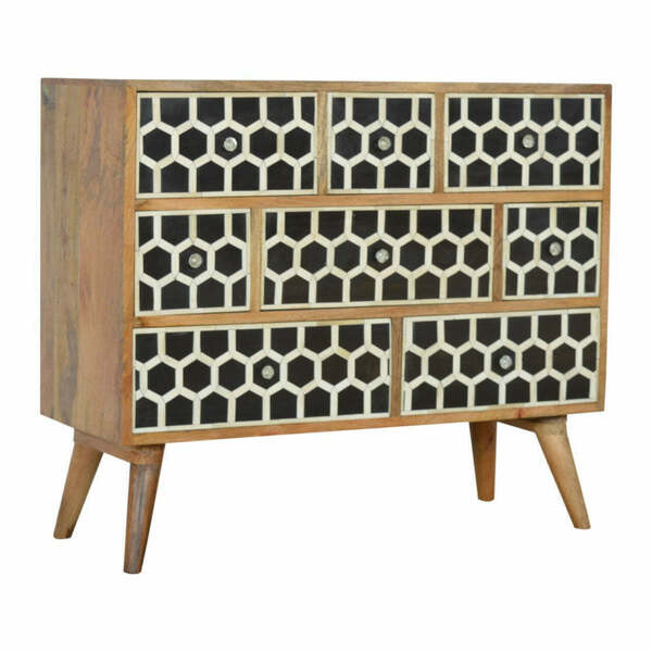 Solid Wood Nordic Style Bone Inlay 8 Drawer Chest photo furniture