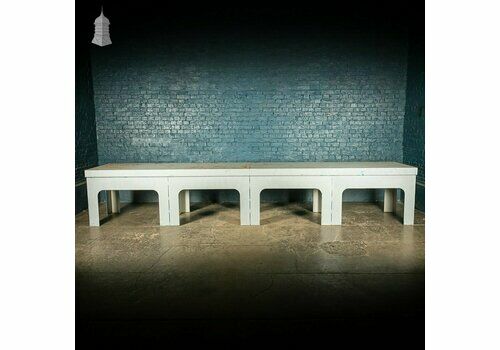 Huge 16 Foot Long Steel Industrial Workshop Bench
