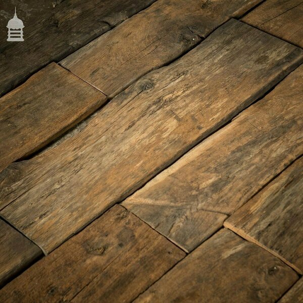 Batch Of Short Length Norfolk Broads Black Bog Oak Floor Board Wall ...