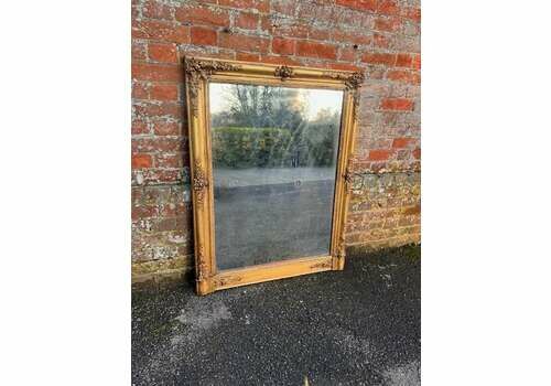 A Delightful Good Size Antique French 19th C Gilt Ornate Framed Mirror