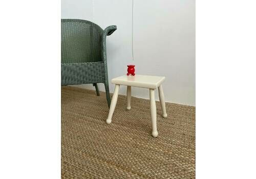 Small Vintage Painted Rustic White Side Table Or Stool