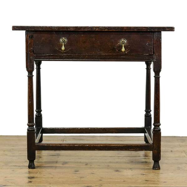 Antique Charles II Oak Side Table photo furniture
