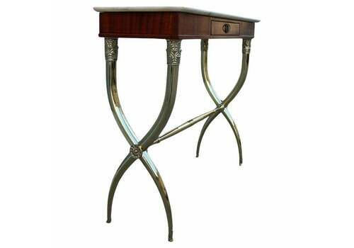 Neoclassical Console Paolo Buffa Design 1950 Italy Brass Marble Wood