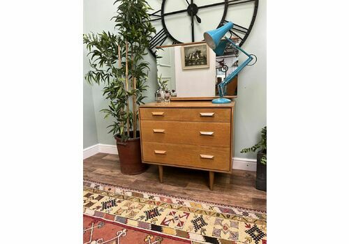 Mid Century Retro Stag ‘Concord’ Chest Of Drawers, Dressing Table, Oak