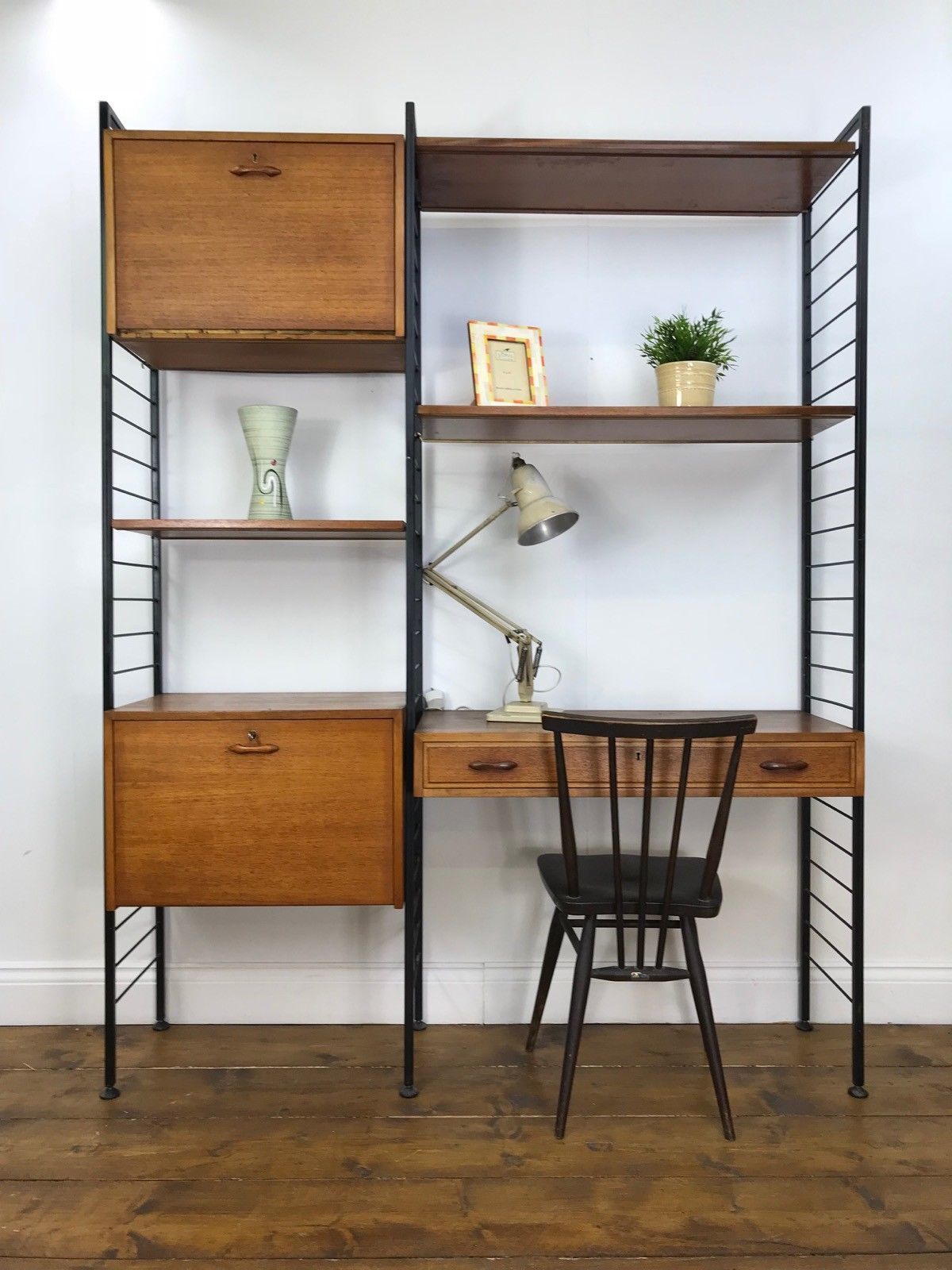 Stunning Retro Ladderax Desk Vintage Wall Unit Bookcase Shelf Tv