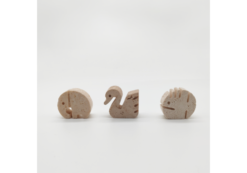 Travertine Sculptures By Enzo Mari For F.Lli Mannelli Set Of 3 Small Size 1970s