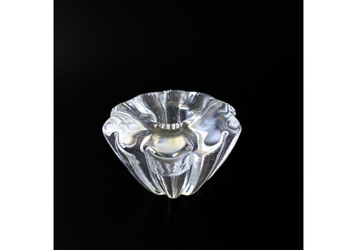 Vintage Solid Crystal Candle Holder "Blomman" From Orrefors Sweden