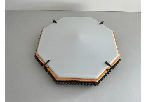 Italian Plexi Top Brutalist Design Large Flush Mount Ceiling Lamp, 1960s, Italy