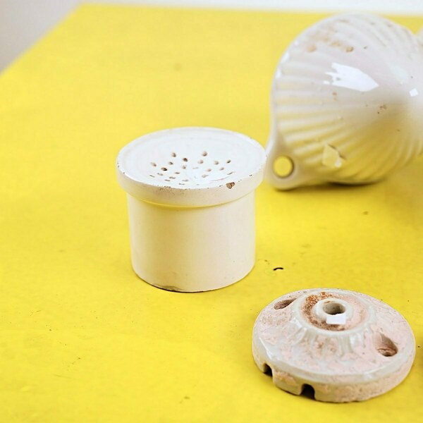 Lot Of Ceramic Pulleys, Chandeliers From The Early 1900s photo furniture