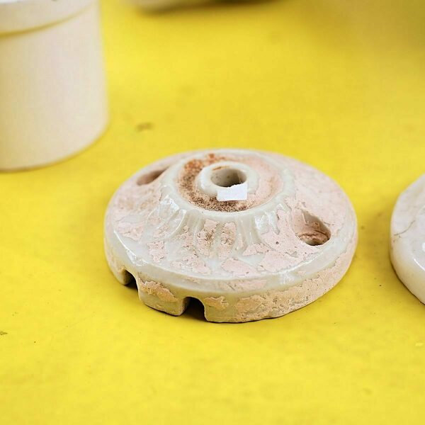 Lot Of Ceramic Pulleys, Chandeliers From The Early 1900s photo for sale