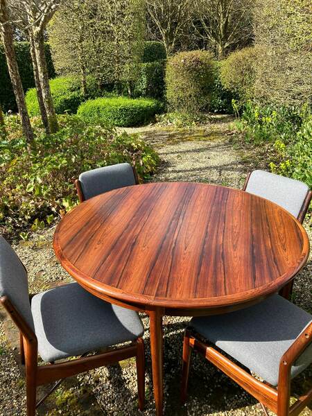 Chairs Mid Century Rosewood Dining Table Danish Dining Table Set