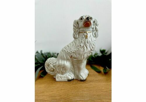 Large Victorian Staffordshire Pottery Wally Dog