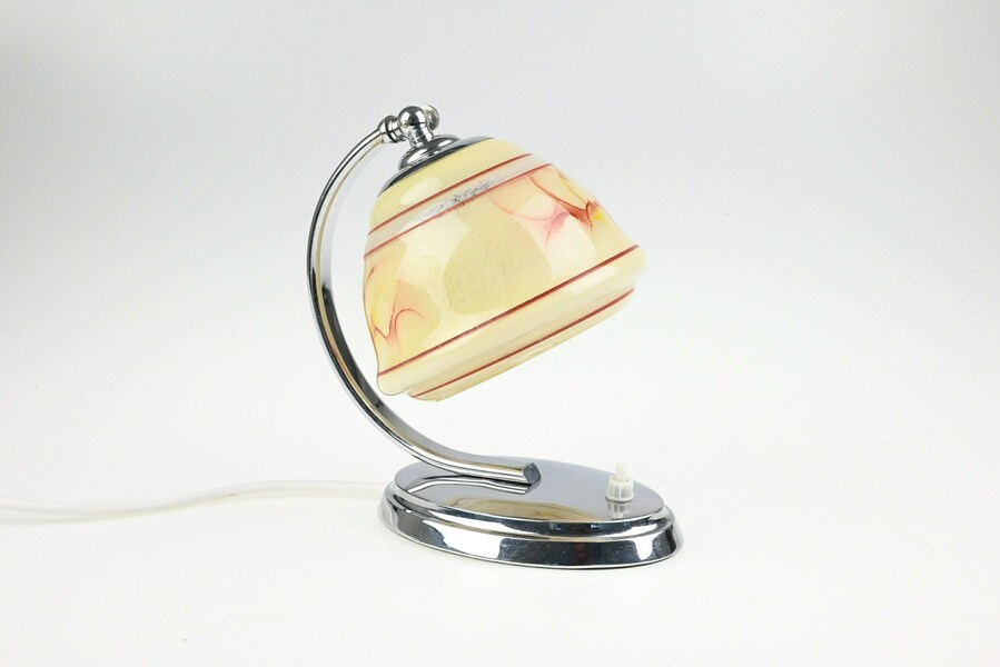 Art Deco Chrome Bedside Lamp, Bauhaus Lamp, Table Lamp, Desk Lamp, Table Light, Vintage Lamp, Vintage Lights, Antique Chrome Lamp photo furniture
