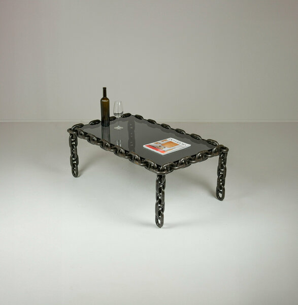 Industrial Chain Link Coffee Table, Belgium, 1970's Brutalist In The Manner Of Franz West photo furniture