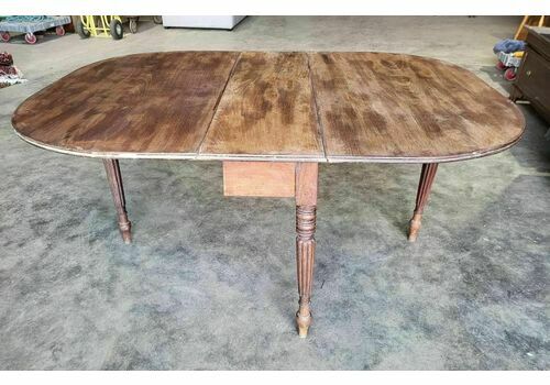 Antique Victorian Mahogany Large Drop Leaf Gate Leg Extending Dining Table