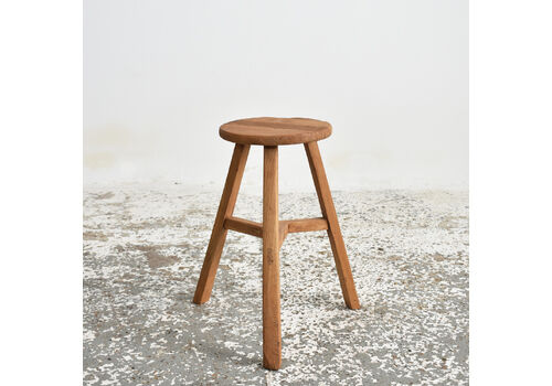 Rustic Round Top Stool – I, 1950s