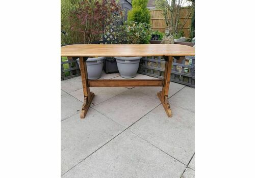Vintage Ercol Light Elm Fixed Top Dining Table