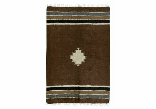 4.3x6.3 Ft Kurdish Soft Mohair Kilim. Brown Sofa Throw. Vintage Bed Cover