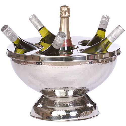 Large Hammered Silver Footed Champagne Cooler Wine Bath Chiller Large Hammered Silver Footed Champagne