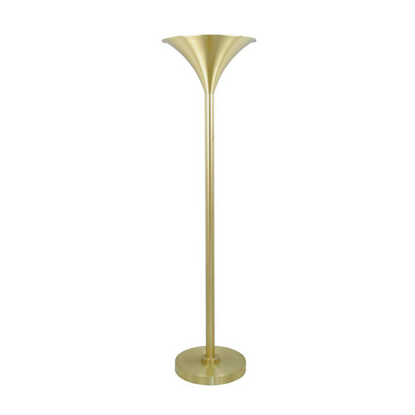 Mid Century Modern Brass Trumpet Torchiere Floor Lamp