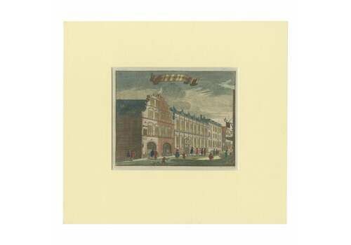 Antique Print Of The East India House In Amsterdam, Holland, 1693