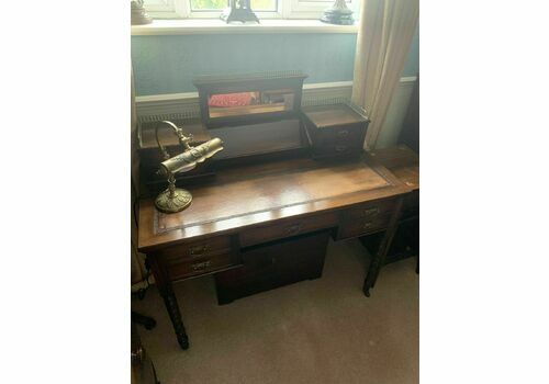 Fine Antique Leather Top Desk By Maple & Co