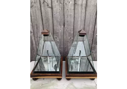 A Pair Of Decorative Table Top Obelisk Display Cases