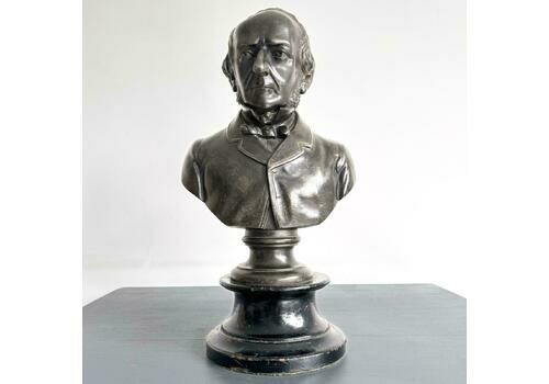 A Bronzed Spelter Bust Of Sir William Gladstone By Wright And Fletcher, Birmingham 1879