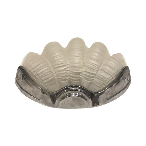 Pair Of Matching Art Deco Clam Shell Wall Lights With Opaque Shells photo 395.0