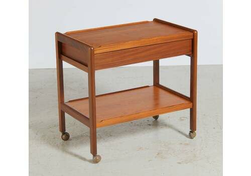 Midcentury Teak Drinks Trolley With A Drawer, Circa 1960s.