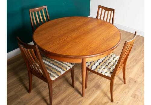 Retro Teak Gplan 1960s Fresco Dining Table & 4 Four Chairs By Victor Wilkins