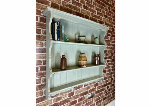 Vintage Pine Farmhouse Antique Wall Shelves Plate Rack Kitchen Painted Bookcase