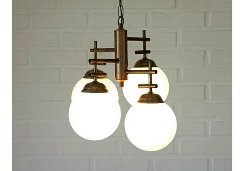 Vintage Brutalist Pendant Light / Hanging Lamp / Gothic / Mid Century Rustic / Copper Chandelier / Yugoslavia 1970's