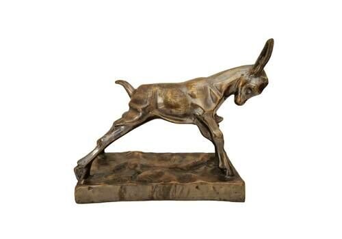 Mid Century Goat Kid Sculpture, Farm Animal Art, Country Home Decor