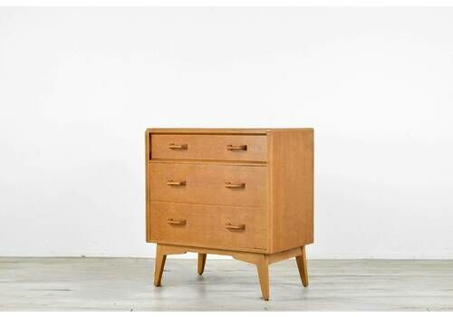 Midcentury G Plan (E. Gomme) Chest Of Drawers In Blond Oak. Vintage Modern / Retro / Scandinavian.